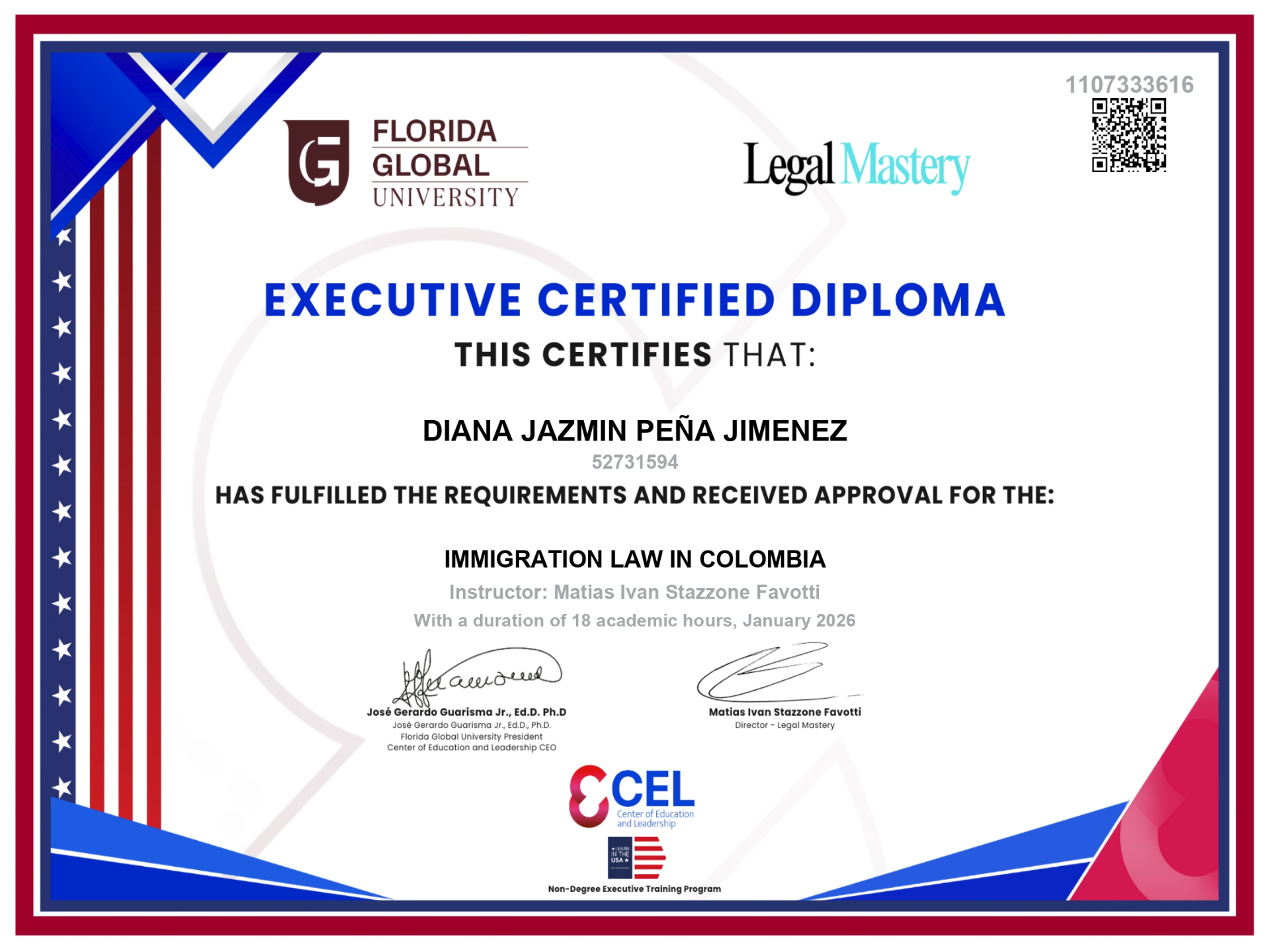 Executive Certified Diploma — Immigration Law in Colombia