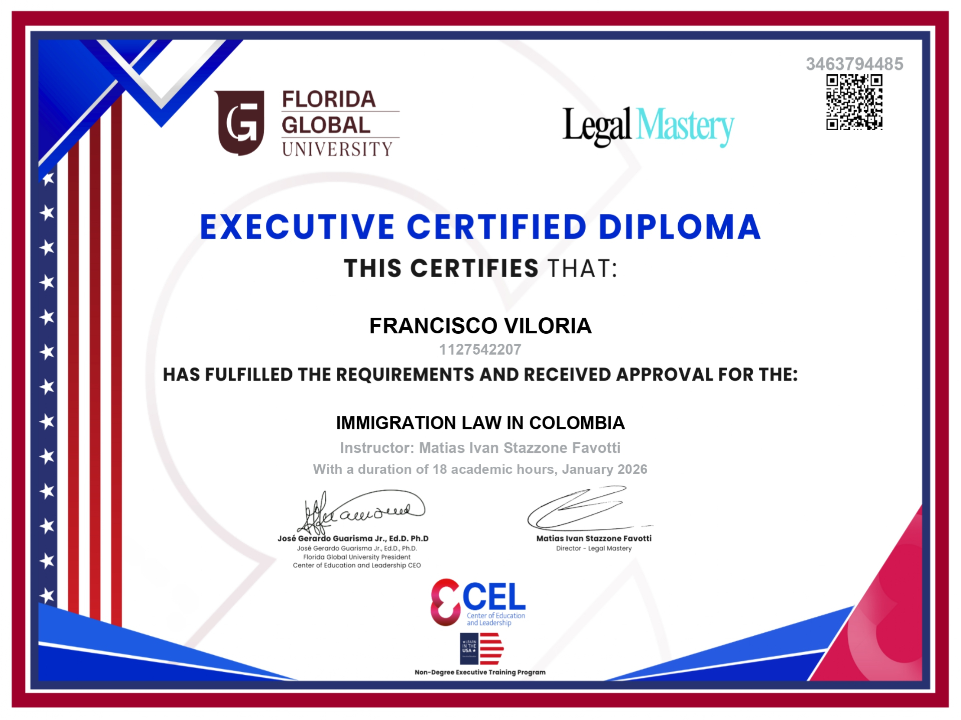 Executive Certified Diploma — Immigration Law in Colombia